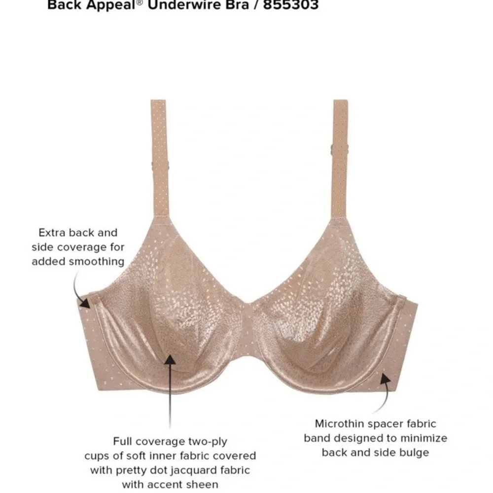 Wacoal 853303 Back Appeal Underwire Bra Color Berry Fizz 40G Great Condition